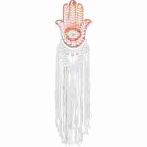 Fatima Hand Wood Wall Hanging w/Macrame