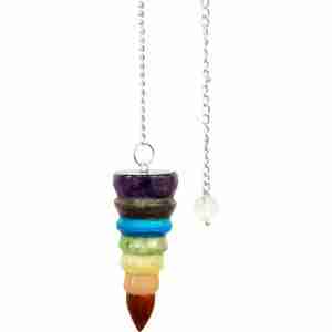 7 Chakras Carved Stone Pendulum