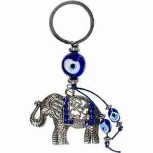 Evil Eye Talisman Key Ring - Elephant w/Gems