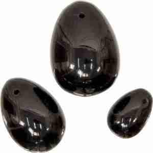 Black Obsidian Crystal/Gemstone Yoni Eggs [Set of 3]