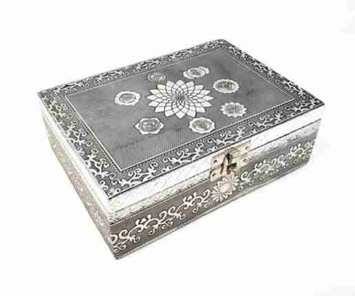 7 Chakra Carved Metal Decorative Box