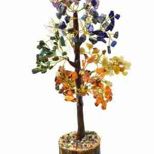 7 Chakra Tree of Life Crystal Tree - 11" Tall (300 Assorted Gemstone Beads)