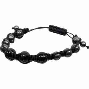 Black Onyx & Magnetic Hematite Gemstone Adjustable Bracelet