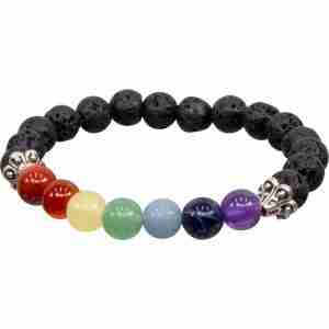 7 Chakra Gemstone w/ Lava Beads Bracelet