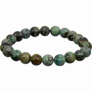 African Turquoise Gemstone w/ Lava Beads Bracelet [8mm beads]
