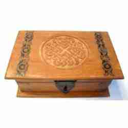 Celtic Knots of Love Carved Wood Decorative Box