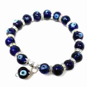 Evil Eye Glass Bead Bracelet