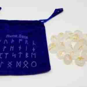 Clear Quartz Runes Set